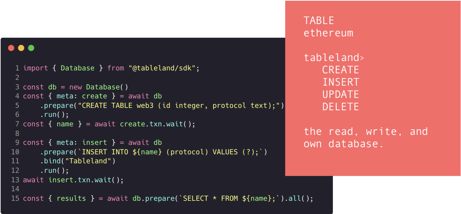 Tableland code snippet